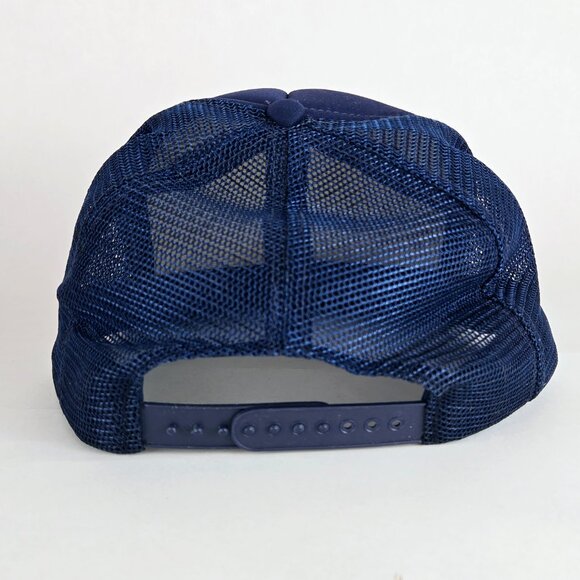 Vintage 80s NEDCO Trucker Hat Edmonton Alberta Northern Electric Company Blue - Picture 8 of 12